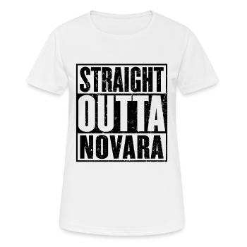 Droite Outta Novara - T-shirt respirant Femme - blanc - Devant - AI Model Female 172 dark (172cm)