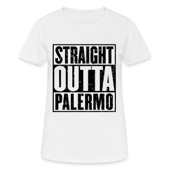 Straight Outta Palerme - T-shirt respirant Femme - blanc - Devant - AI Model Female 172 dark (172cm)