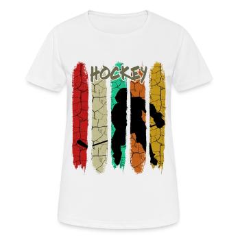 Retro Style Vintage Eishockey | Eissport Geschenk - Frauen T-Shirt atmungsaktiv - Weiß - Vorne - AI Model Female 172 dark (172cm)
