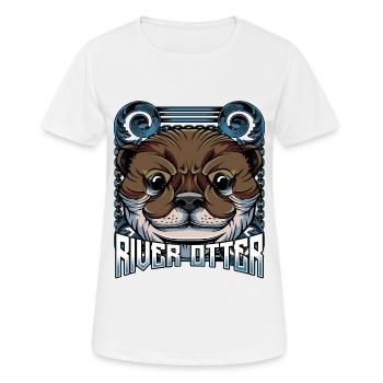 Modern Seeotter | Trendy Waldbewohner Geschenk - Frauen T-Shirt atmungsaktiv - Weiß - Vorne - AI Model Female 172 dark (172cm)