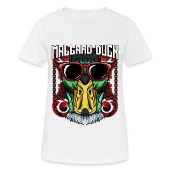 Cool Wildente | Trendy Sonnenbrille Vogel Geschenk - Frauen T-Shirt atmungsaktiv - Weiß - Vorne - AI Model Female 172 dark (172cm)