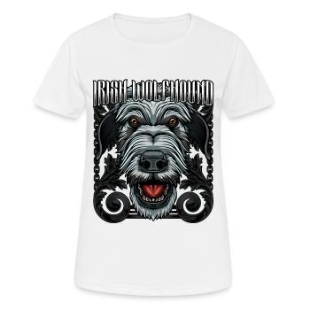 Modern Irish Wolfhound | Trendy Hundekopf Geschenk - Frauen T-Shirt atmungsaktiv - Weiß - Vorne - AI Model Female 172 dark (172cm)
