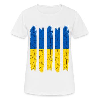 Trendy Ukraine Nationalfarben Modern Land Geschenk - Frauen T-Shirt atmungsaktiv - Weiß - Vorne - AI Model Female 172 dark (172cm)