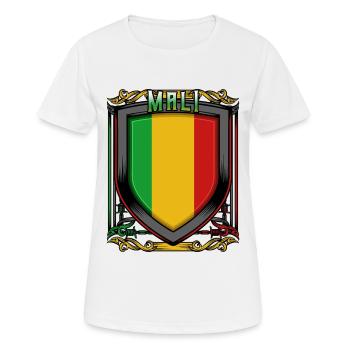 Blason malien République du Mali: idée cadeau Malier - T-shirt respirant Femme - blanc - Devant - AI Model Female 172 dark (172cm)