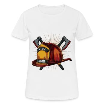 Feuerwehr - Frauen T-Shirt atmungsaktiv - Weiß - Vorne - AI Model Female 172 dark (172cm)