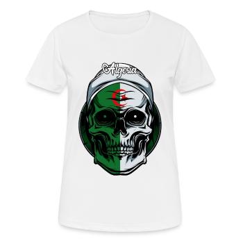 Totenkopf Demokratische Volksrepublik Algerien - Frauen T-Shirt atmungsaktiv - Weiß - Vorne - AI Model Female 172 dark (172cm)