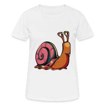 Comic Schnecke - Frauen T-Shirt atmungsaktiv - Weiß - Vorne - AI Model Female 172 dark (172cm)