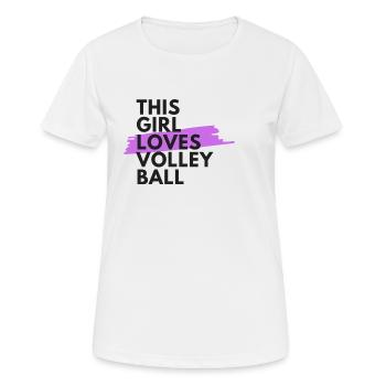 This girl loves volleyball. - Women's Breathable T-Shirt - white - Front - AI Model Female 172 dark (172cm)