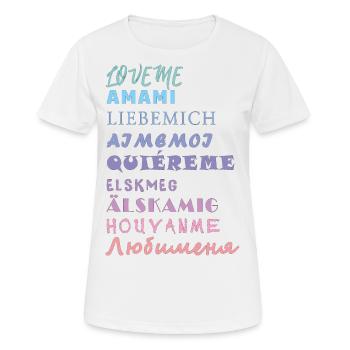 LOVE ME - Women's Breathable T-Shirt - white - Front - AI Model Female 172 dark (172cm)