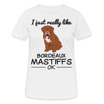 Bordeaux Grand Dague Chien Chien Amoureux Citation Cadeau - T-shirt respirant Femme - blanc - Devant - AI Model Female 172 dark (172cm)