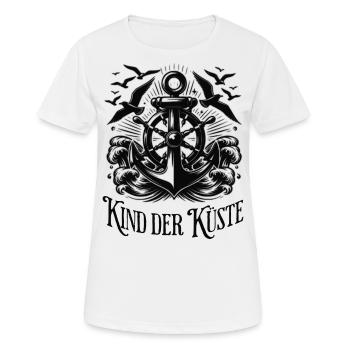 Kind der Küste schwarz, Meer, Wellen, Urlaub - Frauen T-Shirt atmungsaktiv - Weiß - Vorne - AI Model Female 172 dark (172cm)