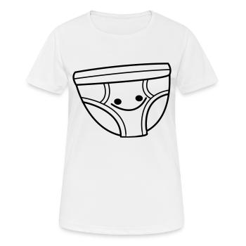 Heureux Slip - T-shirt respirant Femme - blanc - Devant - AI Model Female 172 dark (172cm)