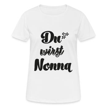 Du wirst Nonna Schweiz wirst Oma Schwangerschaft - Frauen T-Shirt atmungsaktiv - Weiß - Vorne - AI Model Female 172 dark (172cm)