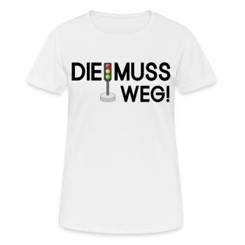Die Ampel muss Weg - Frauen T-Shirt atmungsaktiv - Weiß - Vorne - AI Model Female 172 dark (172cm)