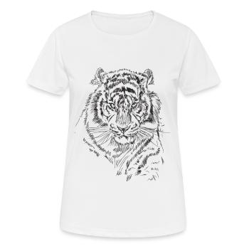 tigre - T-shirt respirant Femme - blanc - Devant - AI Model Female 172 dark (172cm)