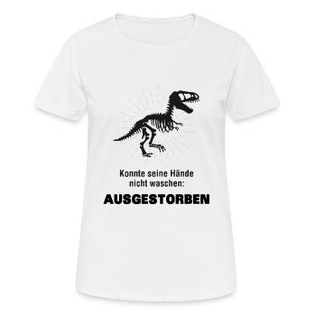 Corona Virus Grippe lustige Sprüche Geschenk Dino - Frauen T-Shirt atmungsaktiv - Weiß - Vorne - AI Model Female 172 dark (172cm)