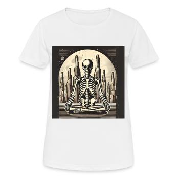 Illustration de squelette dans la solitude - T-shirt respirant Femme - blanc - Devant - AI Model Female 172 dark (172cm)