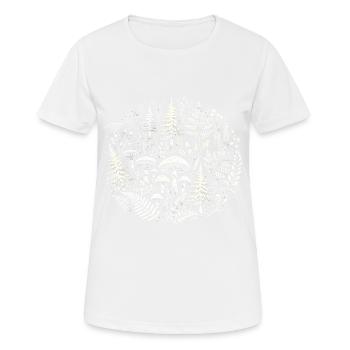 Illustration complexe de la nature de la forêt - T-shirt respirant Femme - blanc - Devant - AI Model Female 172 dark (172cm)
