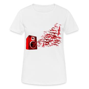 Lautsprecher Vögel DJ - Frauen T-Shirt atmungsaktiv - Weiß - Vorne - AI Model Female 172 dark (172cm)