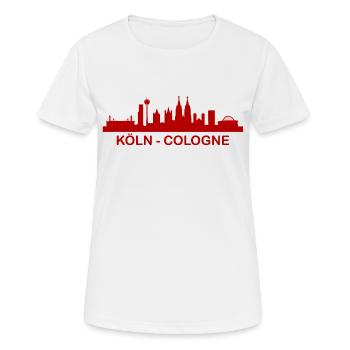 Köln Skyline, Cologne, Allemagne - T-shirt respirant Femme - blanc - Devant - AI Model Female 172 dark (172cm)