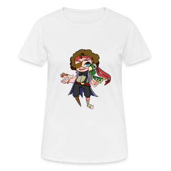 Pig-Pirate - Frauen T-Shirt atmungsaktiv - Weiß - Vorne - AI Model Female 172 dark (172cm)