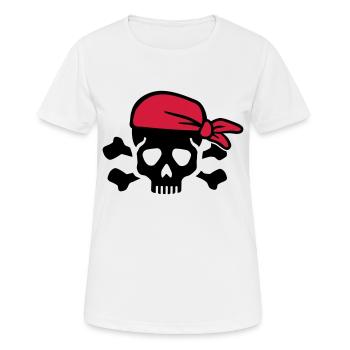Pirat - Frauen T-Shirt atmungsaktiv - Weiß - Vorne - AI Model Female 172 dark (172cm)