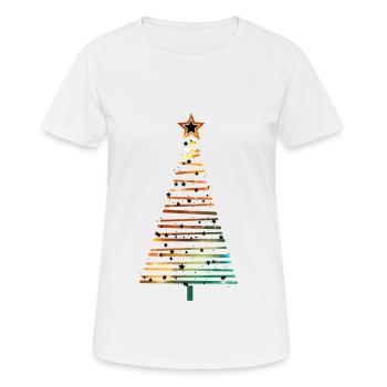 Sapin de Noël - T-shirt respirant Femme - blanc - Devant - AI Model Female 172 dark (172cm)