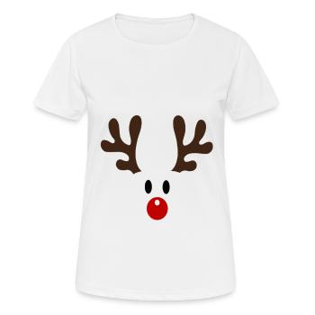 schlichtes rentier - Frauen T-Shirt atmungsaktiv - Weiß - Vorne - AI Model Female 172 dark (172cm)
