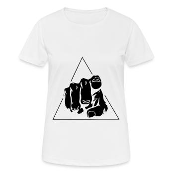 Doigt pointé - T-shirt respirant Femme - blanc - Devant - AI Model Female 172 dark (172cm)