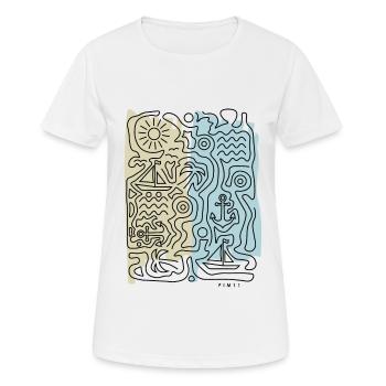 Buzzer vibes (colored) - Women's Breathable T-Shirt - white - Front - AI Model Female 172 dark (172cm)