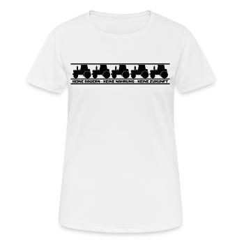 Keine Bauern Keine Nahrung Keine Zukunft Bauer - Frauen T-Shirt atmungsaktiv - Weiß - Vorne - AI Model Female 172 dark (172cm)