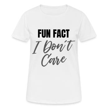 Fait amusant Je m’en fiche - T-shirt respirant Femme - blanc - Devant - AI Model Female 172 dark (172cm)