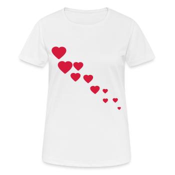 herzen - Frauen T-Shirt atmungsaktiv - Weiß - Vorne - AI Model Female 172 dark (172cm)