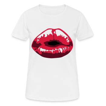 kiss - T-shirt respirant Femme - blanc - Devant - AI Model Female 172 dark (172cm)