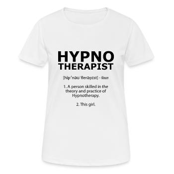 Hypnotherapist Definition FEMALE (Black) - Women's Breathable T-Shirt - white - Front - AI Model Female 172 dark (172cm)