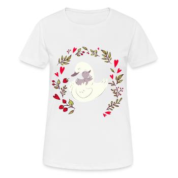 Belle couronne de design avec des cygnes - T-shirt respirant Femme - blanc - Devant - AI Model Female 172 dark (172cm)