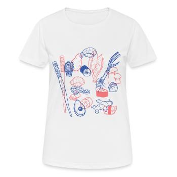 Sushi - Frauen T-Shirt atmungsaktiv - Weiß - Vorne - AI Model Female 172 dark (172cm)