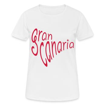 Gran Canaria - Frauen T-Shirt atmungsaktiv - Weiß - Vorne - AI Model Female 172 dark (172cm)