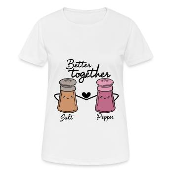 Coffret Épice Coeur meilleur sel et poivre - T-shirt respirant Femme - blanc - Devant - AI Model Female 172 dark (172cm)