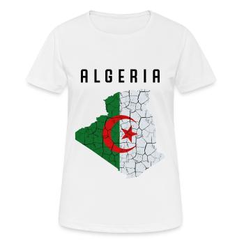Algerien Nationalfarben Länderumriss Geschenkidee - Frauen T-Shirt atmungsaktiv - Weiß - Vorne - AI Model Female 172 dark (172cm)