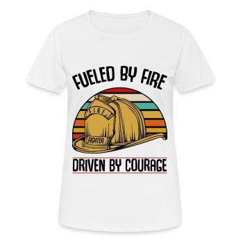 Fire Helmet Cool Statement 112 Sayings Gift - Women's Breathable T-Shirt - white - Front - AI Model Female 172 dark (172cm)