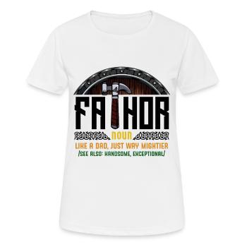 Fathor Wortspiel Vater Lustige Sprüche Geschenk - Frauen T-Shirt atmungsaktiv - Weiß - Vorne - AI Model Female 172 dark (172cm)