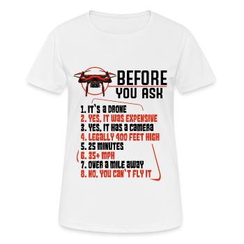drones - T-shirt respirant Femme - blanc - Devant - AI Model Female 172 dark (172cm)