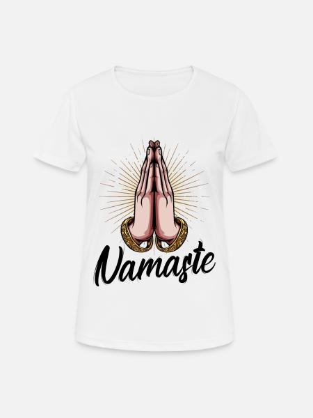Yoga - Frauen T-Shirt atmungsaktiv - Weiß