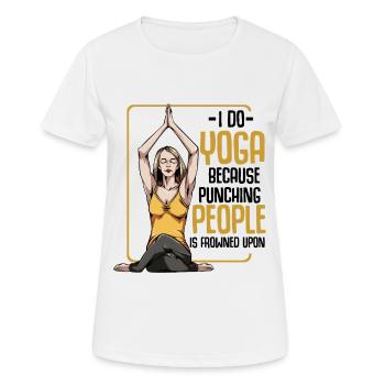 yoga - T-shirt respirant Femme - blanc - Devant - AI Model Female 172 dark (172cm)