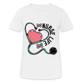 Nurse - Women's Breathable T-Shirt - white - Front - AI Model Female 172 dark (172cm)