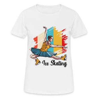 Eislaufen - Frauen T-Shirt atmungsaktiv - Weiß - Vorne - AI Model Female 172 dark (172cm)