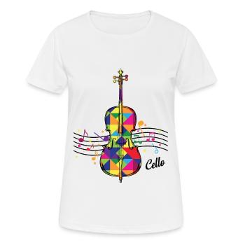 Cello - Frauen T-Shirt atmungsaktiv - Weiß - Vorne - AI Model Female 172 dark (172cm)