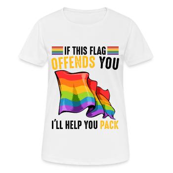 LGBT - T-shirt respirant Femme - blanc - Devant - AI Model Female 172 dark (172cm)