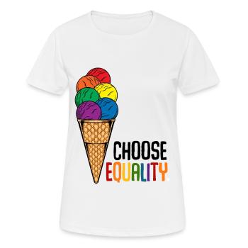 LGBT - T-shirt respirant Femme - blanc - Devant - AI Model Female 172 dark (172cm)